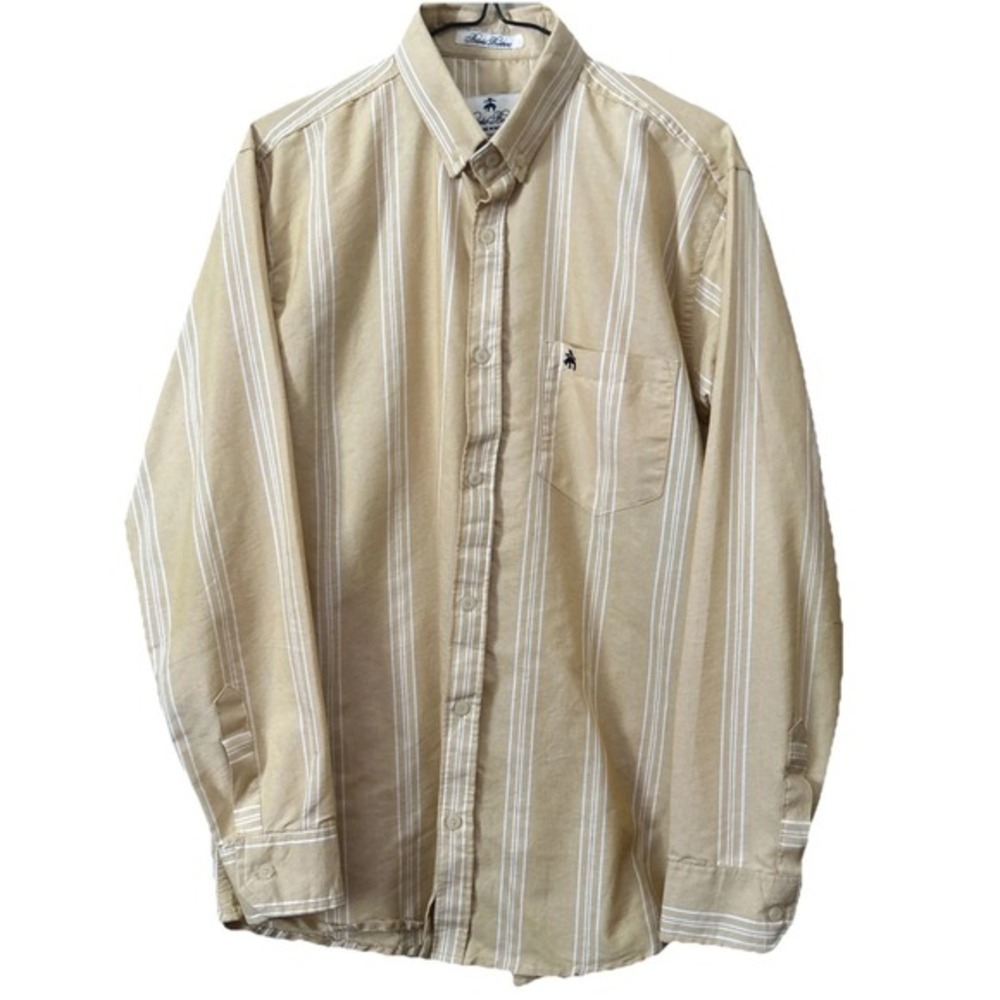 BROOKS BROTHERS Men's XL Long Sleeve Button Shirt Yellow Candy/Pencil Striped - Picture 1 of 7